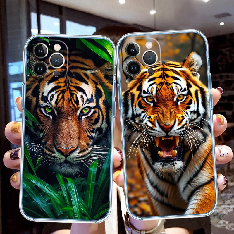 CJ7 Animal Tiger Soft Shell Transparent Phone Case for Samsung Galaxy A04 A04S A14 A23 A34 A54 M23 M33 M52 M53