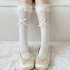 China Factory Summer Thin Lace Lolita Ballet Style Bowknot Slouch Socks Crew Cute Y2K Anti-Slip Nylon Knitted for Women