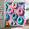 Colorful Donuts Shower Curtain for Kids Bathroom Decor Cute Waterproof Fabric Bath Curtain with Hooks Sweet Treats Bathroom