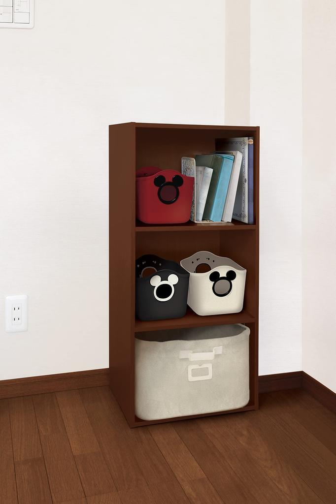 Nishiki Kasei Mini Weicher Eimer AufbewahrungsboxKorb, Weiß, Disney Micky Maus Design, Hergestellt in Japan, SQ5AD, 25cm Breit x 19cm Tief x 16cm Hoch