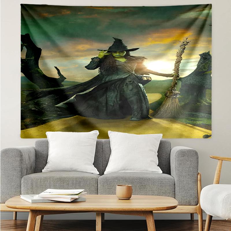 Wicked Print Tapestry, Backdrop, Easy Setup, Ideal for Bedroom, Office & Living Room, with Aesthetic Wall Hanging Decor.
