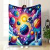 "Colorful Cosmic Adventure Blanket" print blanket soft and cozy perfect for the living room bed sofa or a nap,gift
