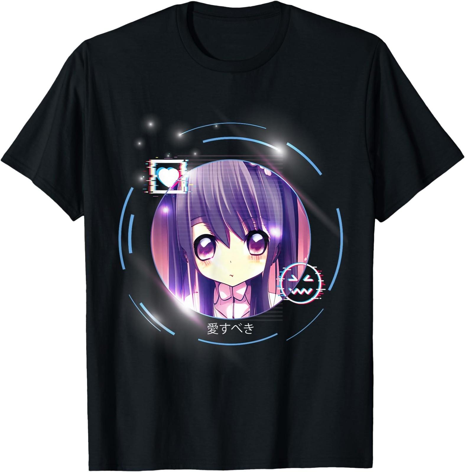Sad Emo Vaporwave Egirl Japanese Anime & Manga Waifu T-Shirt S
