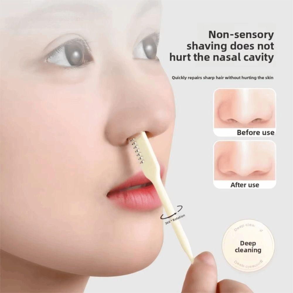 5PCS/10PCS Double Sided Nostril Cleaning Trimmer 360 Degree Nose Hair Scraper  Hair Removal