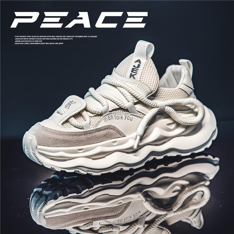 Men's Shoes Autumn 2025 New Thick-soled Heightened Breathable Mesh Casual Sports Running Shoes Versatile Fashion Dad Shoes