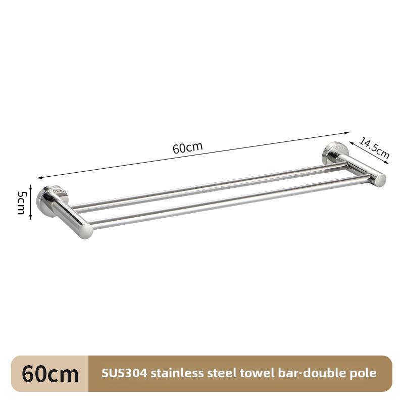 

Удлиненная и утолщенная вешалка для полотенец для ванной из нержавеющей стали 304 с вариантами одинарных и двойных стержней