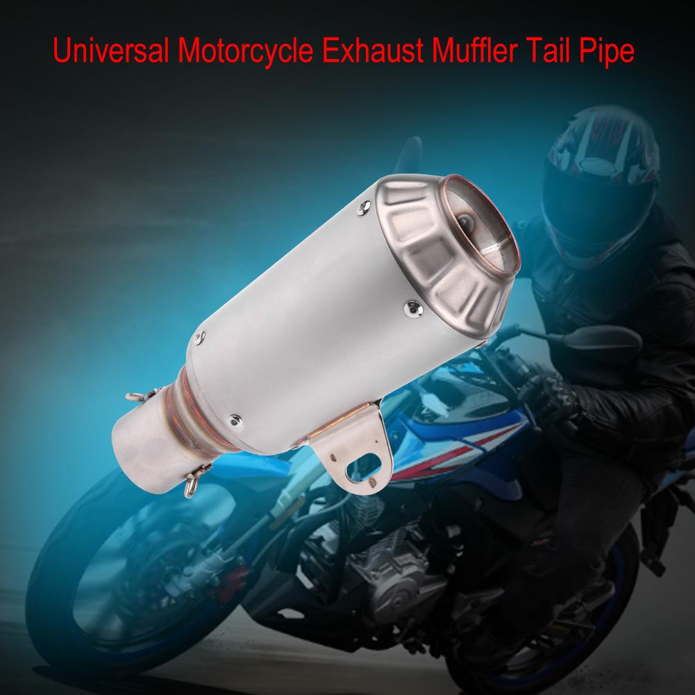 Universal Motorcycle Muffler Exhaust Tailpipe Tail Pipe Tip Stainless Steel Titanium Color