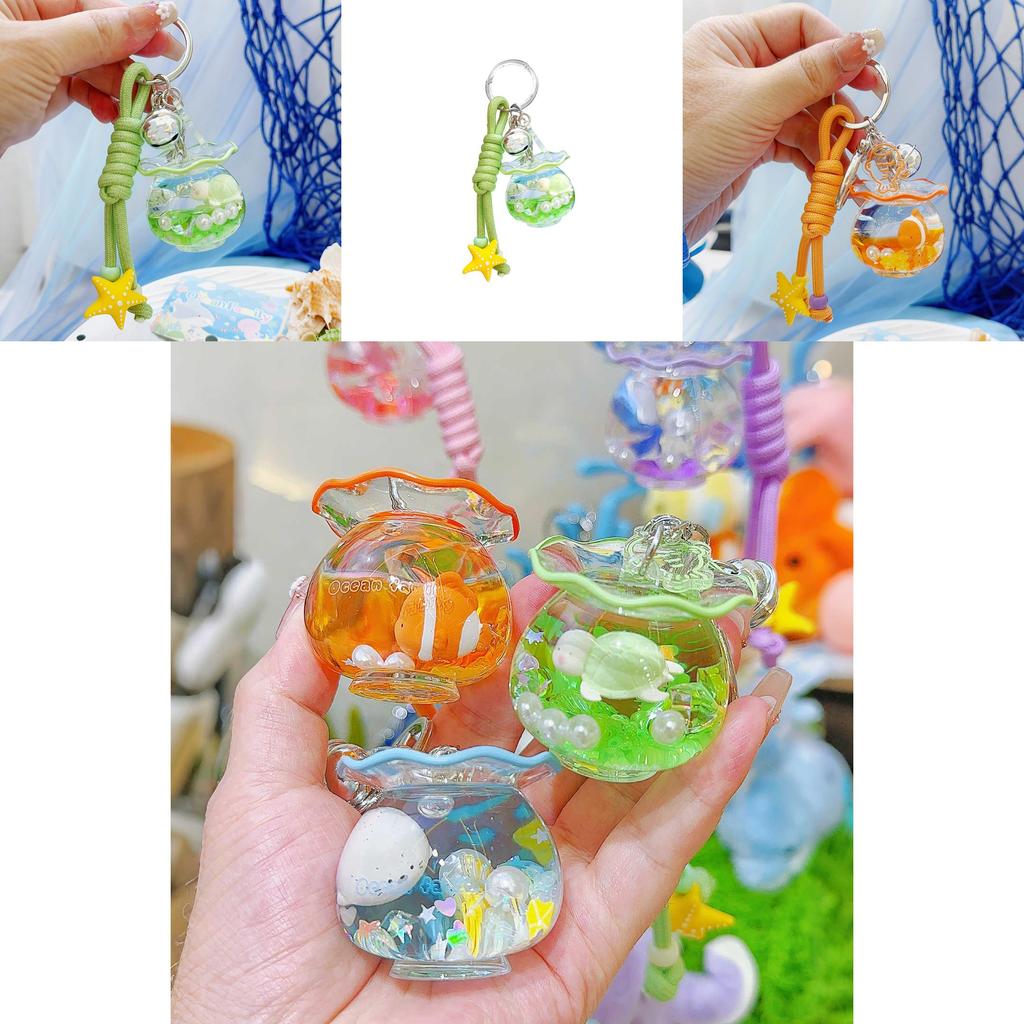 Ozeanfamilie Fischglas Schlüsselanhänger Mit Robben Schildkröten Seepferdchen Design Für Meeresliebhaber