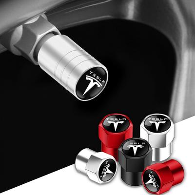 4Pcs Alloy Car Valve Cap Wheel Valves Dust Cover Tire Accessories For Model 3 Model S Model X Model Y Cybertruck Roadster