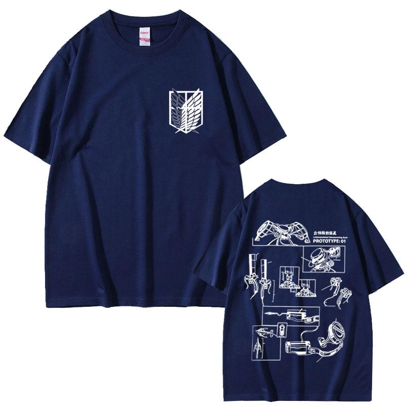 Anime Attack on Titan Graphic Tshirt Men Manga Vintage Oversized Short Sleeve T Shirt Male Fashion Casual Cotton Tshirts