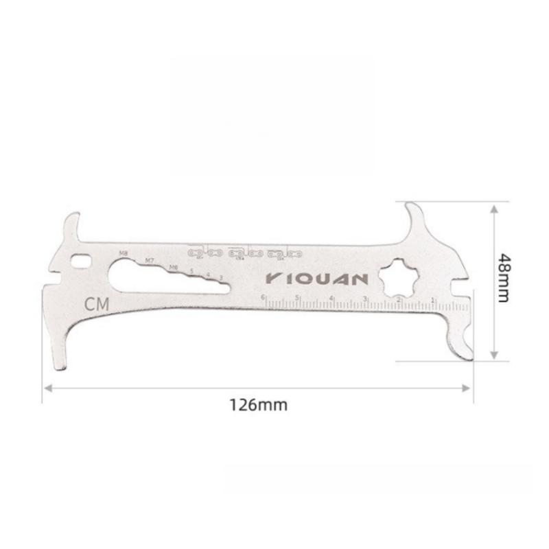 1Pcs Road Bike Bolt Measurement Wear Gauge Tool Portable 6-In-1 Bicycle Chain Gauge New Design Multitool