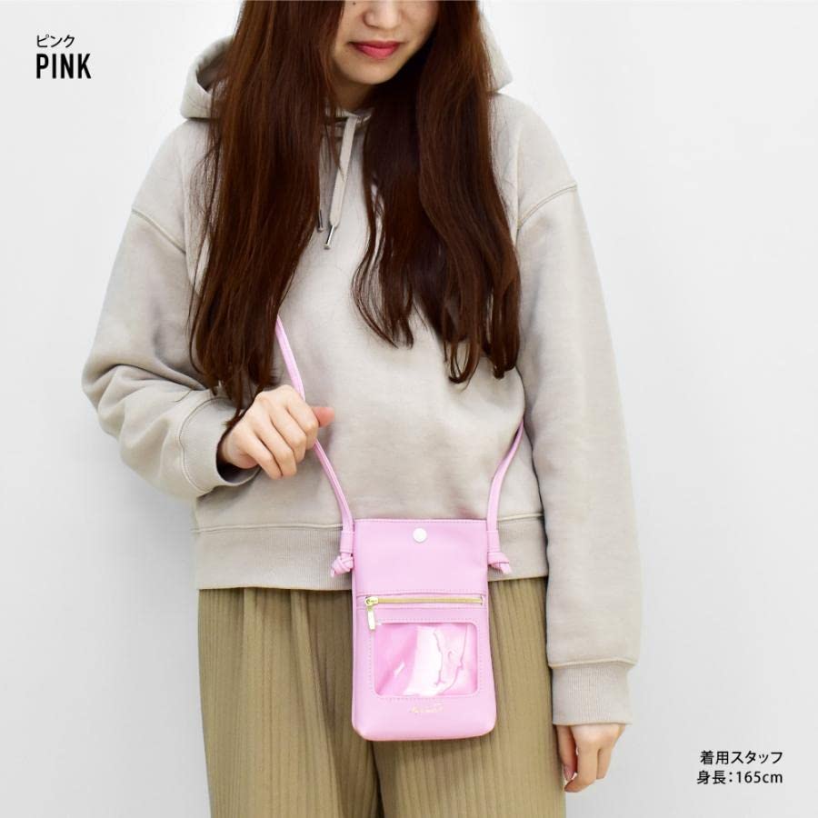 Mini Shoulder Bag, Synthetic Leather with Clear Window, SCP-30659, Pink