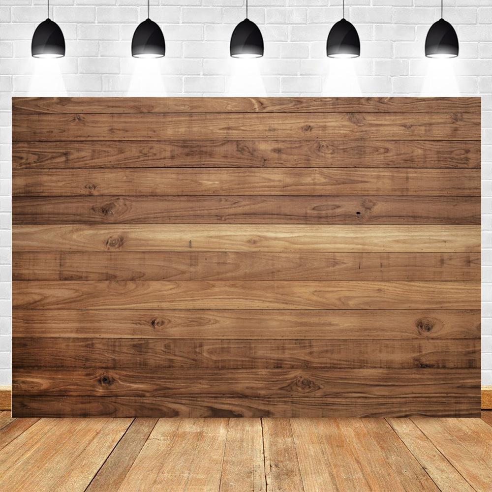 Wood Backdrop for Food Baby Portrait Photography Backdrops White Brown Wooden Board Plank Background for Party Decor Custom