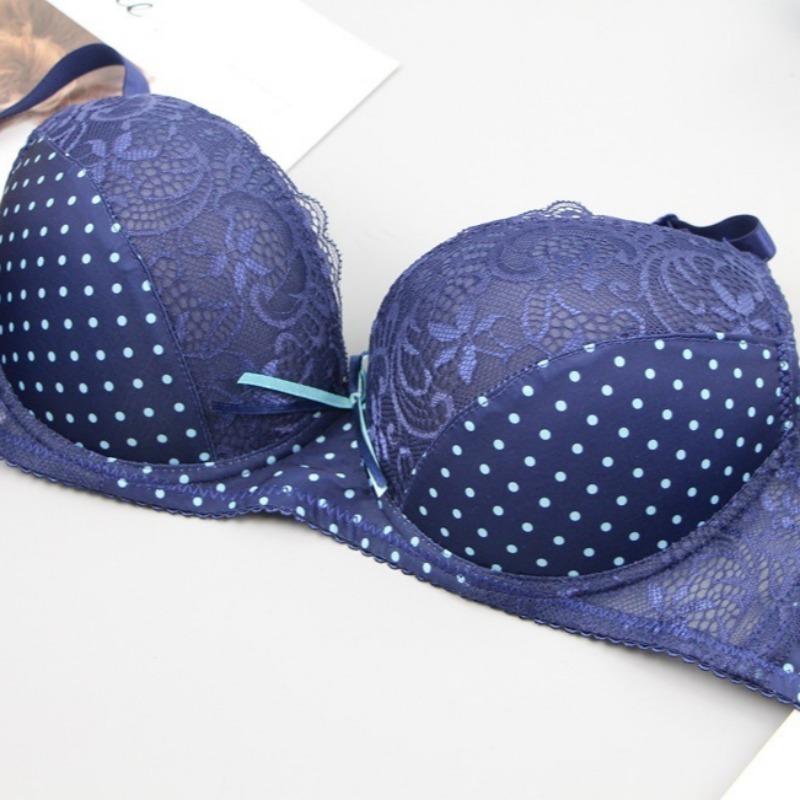 Sexy Gathering Bra Set Lace Fashion Comfortable Bra Skin-friendly Breathable Underwear