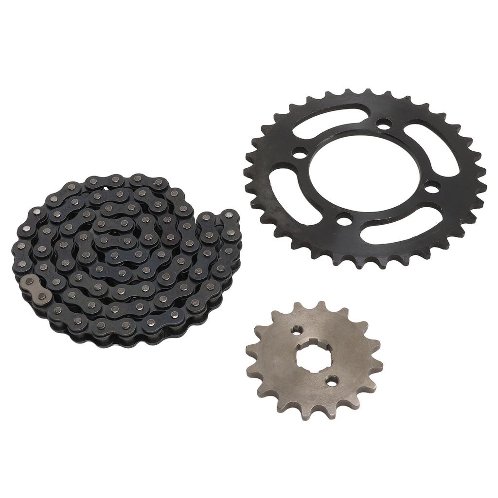 420 Kettenradsatz Stahl 16Z Vorderes Motorritzel 34Z Hinteres Kettenrad mit 60 Gliederkette für