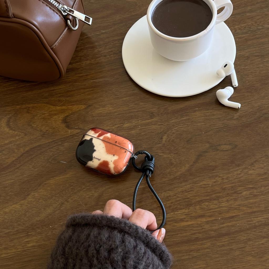 Ins simple brown smudge suitable for AirPods 1 protective case AirPods pro1 apple 1st generation protective case