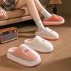 Cartoon Bear Label Cotton Drag EVA Sole, Autumn and Winter Leisure Indoor Home Velvet Thick-soled Warm Cotton Slippers