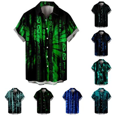 Men'S Casual Lapel Beach Holiday Wear Fashion Shirt Hawaiian Short-Sleeved Shirt