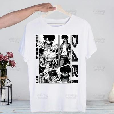 My Hero Academia Hip Hop Streetwear T Shirt Harajuku Todoroki TShirts Short Sleeve Casual Bakugou Deku Anime T-Shirt Tops Tees