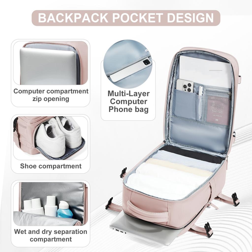 Cabin Airplane Travel Backpack Ryanair 40x20x25 Carry On Flight Approved, Laptop Backpack For Women Men, Female Backpack Gift