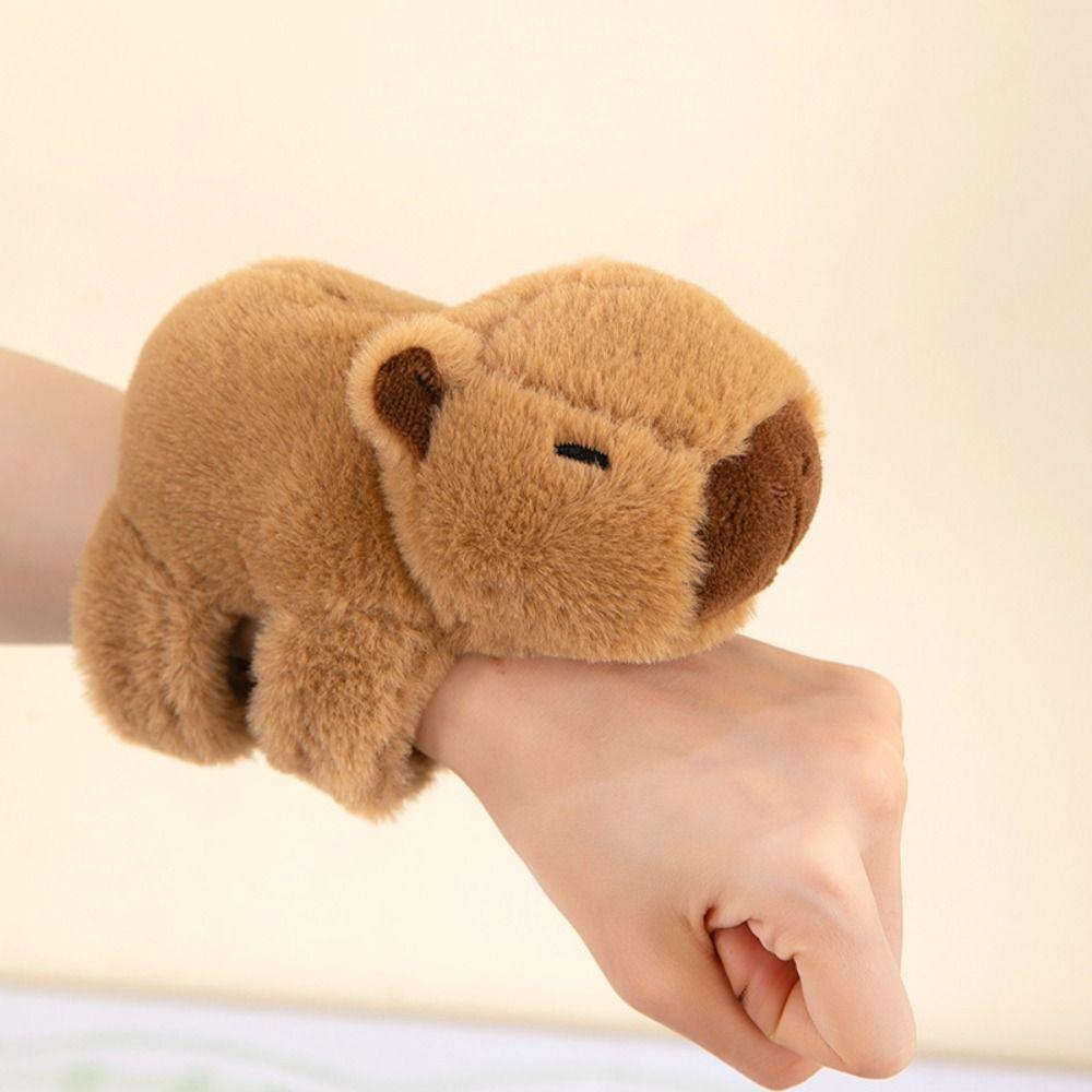 Capybara Rodent Plush Doll Slap Bracelet Pink Capybara Capybara Plush Wrist Band  Home Decor