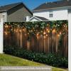 2D planar polyester material garage door banner - Green plant-themed design banner for a party in a Chinese style