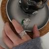 1pc Pilot Agate Retror Rings for Women Couples Minimalist Broadside Jewelry Gift Party Accessories