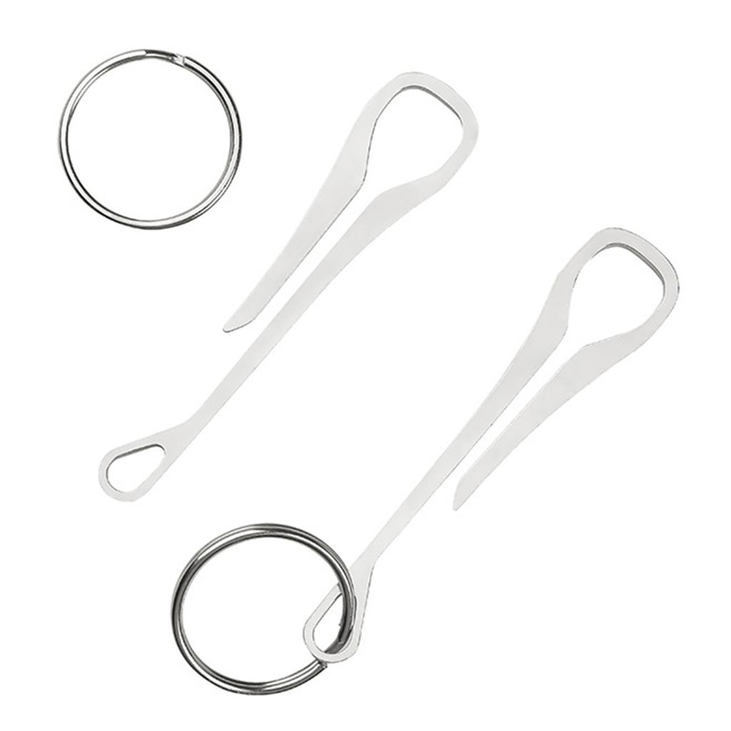 2 Pcs Stainless Steel Belt Buckle Portable Pocket Clip Waist Clip Keychain Hanging Buckle Outdoor Carabiner Hook