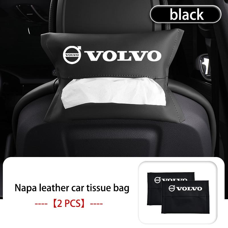 For Volvo Leather Car Tissue Box Hanging Headrest Handbag Paper Towel Box XC60 XC90 S60 S80 V60 C70 S40 C30 V90 V60 C40 XC40 V70 JL9