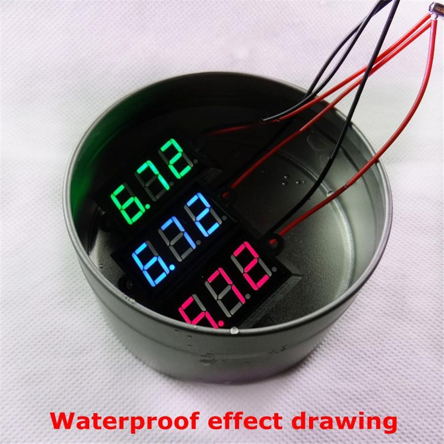Micro 0.56"Digital Voltmeter DC3.50-30.0V Vehicles Motor car Waterproof Voltage Panel Meter LED Display Color Green Car Motorcycle Vehicle Automotive