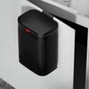 Wall Hanging Trash Can with Lid 8L Kitchen Cabinet Trash Can Stainless Steel Hanging Trash Can with Inner Bucket Kitchen Trash Can (Black)