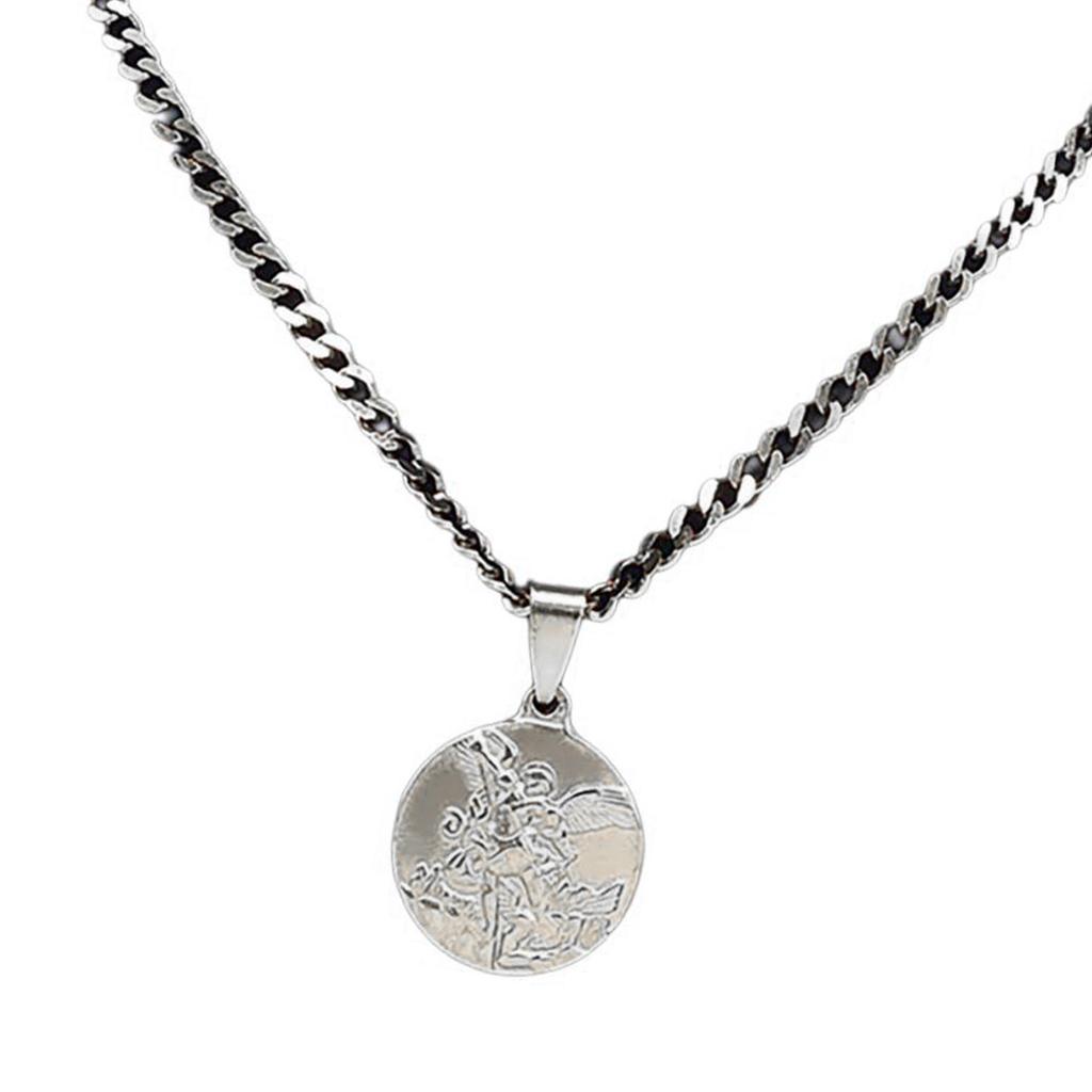 Archangel Gold/Silver Pendant Necklace for Men and Women Stainless Steel Choker Religious Jewelry Inspirational Gift