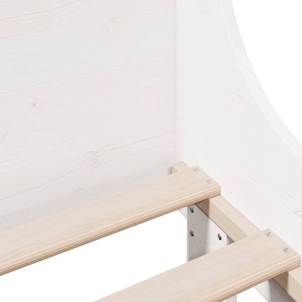 Vidaxl Rama Łóżka Bez Materaca, Biała, 75X190 Cm, Lite Drewno Sosnowe