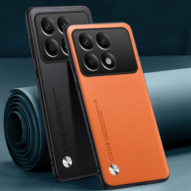 Luksusowe etui ze skóry PU dla Xiaomi Poco F6 Pro Tylna pokrywa Matowe silikonowe Pełna ochrona Etui na telefon dla Poco F6Pro PocoF6 Pro 5G