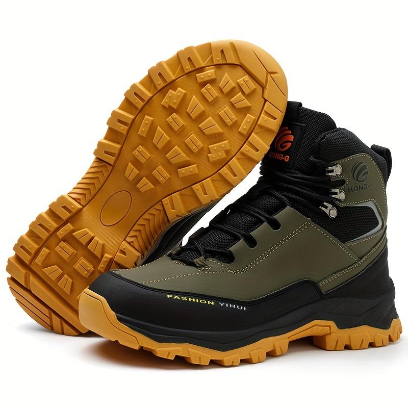 Men's Steel Toe High Top Work Boots Comfy Non Slip Vintage Lace Up Shoes for Men's Outdoor Work Out Activities Men Safety Shoes