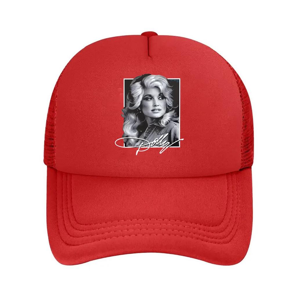 Dolly Parton Black White Fashion Mesh Baseball Cap Breathable Casual Hats Outdoor For Unisexs And Womens