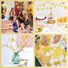 JUNEBRUSHS 90Pcs Star Cutouts, Double Printed 3 Sizes Gold Glitter Star Paper Cutouts for Bulletin Board Classroom Wall Decorations