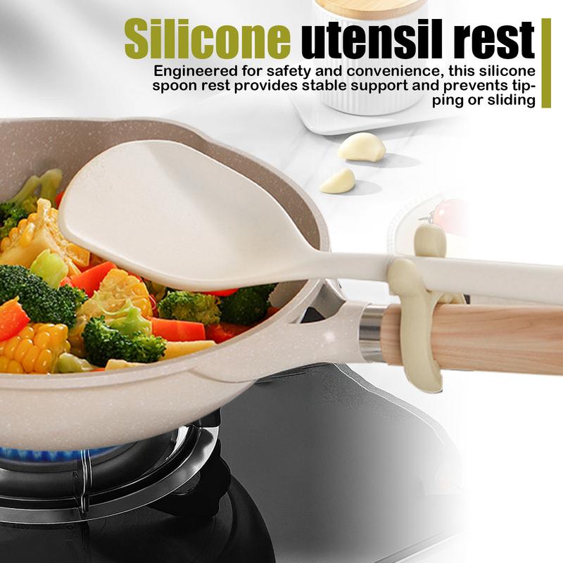Silikon Utensilienablage Kochutensilienhalter Topflöffelablage Verstellbare Küchenhelfer Überlaufschutz Kochzubehör