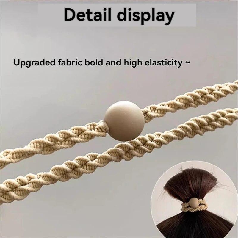 5/10PCS Women Headband Leather Band High Ponytail Holder Hair Accessories Simple High Elasticity Durable Rubber Band Hair Circle