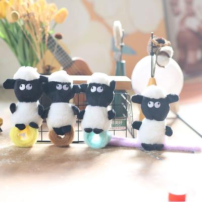 Cute Cute Lamb Pendant Puppet Circle Plush Toy Doll Cartoon Little Lamb Bag Hanging Keychain