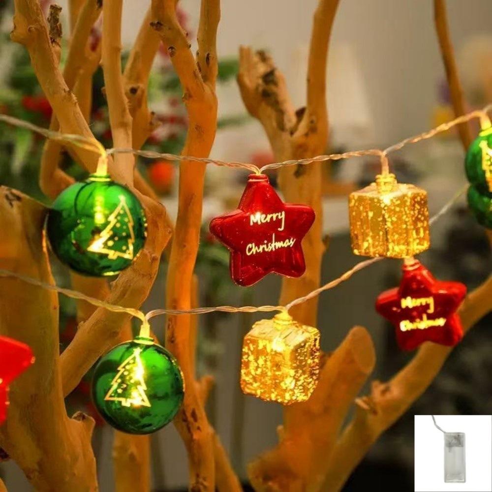 Hot Selling Electroplated Christmas Lighting Festival Atmosphere Flashing Ball Colored Lights Outdoor Decoration Led Star Snowflake Light String