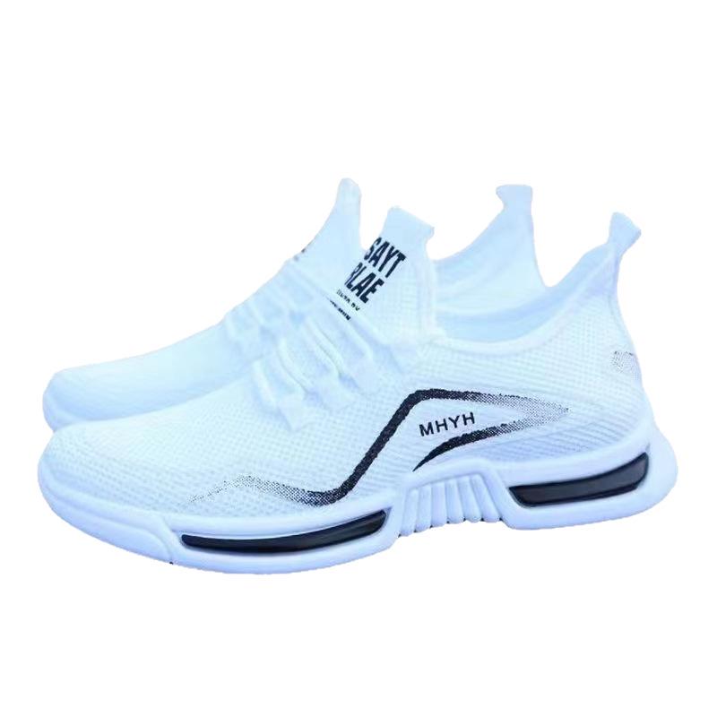 Herren Sommer Sport Trendige Rutschfeste Laufschuhe - Fly-Knit, Atmungsaktiv, Bequem, Weiß