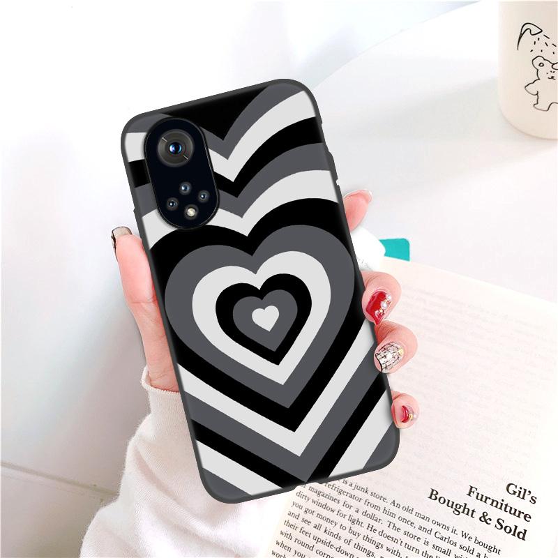 P30 Lite Case for Honor 9S Cover Silicone Funda Honor 9C 9A 10i 8A 10 50 Cases for Huawei P 30 Pro P40 P20 Love Heart Black Capa