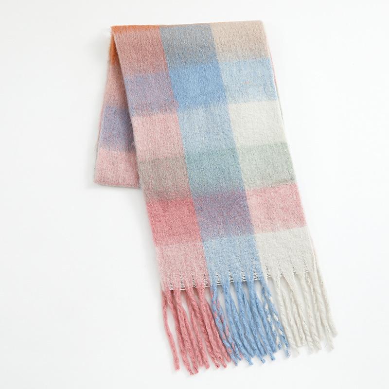 Imitation Cashmere Scarf Soft and Waxy Thickened Men's Thick Tassel Woolen Scarf Women's Winter Solid Color Autumn and Winter Scarf
