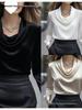 2026 Autumn Fashion Elegant Solid Color Batwing Long Sleeve Women's Shirt