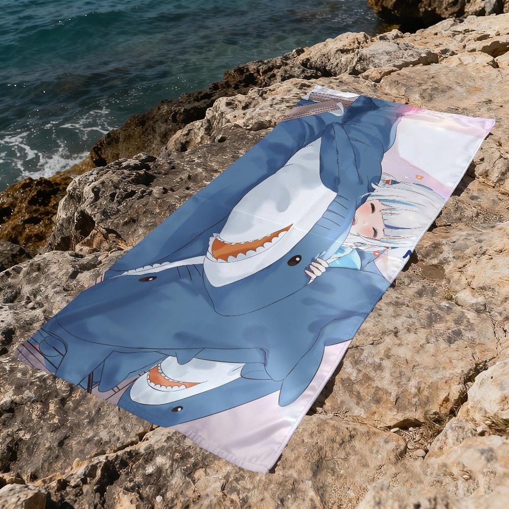 G-gawr Cute Gura H-hololive Anime Towel Beach Quick Dry Soft Pool Towels Gift for Travel Gym Shower Camping Sports