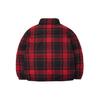 MLB Basic Logo Plaid Padded Lightweight Short Cotton Jacket Unisex Jackets Red 3ADJP0216-43RDD