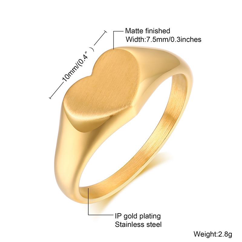 Waterproof Stainless Steel Chunky Dome Rings for Women, Geometric Ring Gold Plated Aesthetic Fashion Jewelry