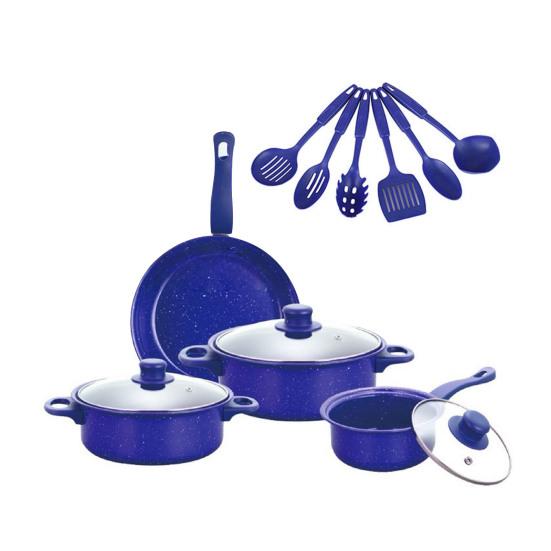 13Pcs Cookware Set Non-Stick Iron Pots And Pans with Comfortable Handles