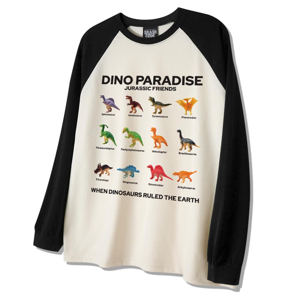 Seupeullaesikodeu Raglan Long Sleeve Cream - Dino Paradise